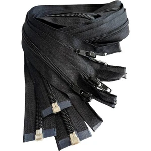 Venta 3 piezas #5 Nailon Bobina Jacker Cremallera Separación Unidireccional Cremalleras Extremo Abierto - Negro - Imagen 1 de 4