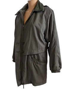 Carlo Briani Woman's Vintage Small Olive Hooded Removable Lining Full Zip Coat - Picture 1 of 15