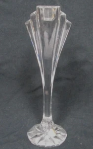 vintage Art Deco style 8"h fan shape candlestick holder Czechoslovakia crystal - Picture 1 of 6