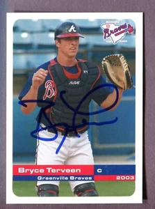 Greenville Braves Grandstand #11 2003 Bryce Terveen autografiado firmado automático - Imagen 1 de 1