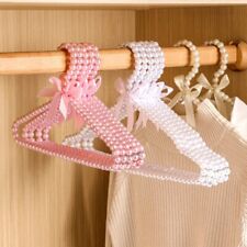 5pcs Lolita Faux Pearl Coat Hangers Cute Beaded Girl Clothes Hanger Drying Rack