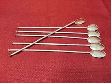 Sterling Silver 925 cocktail straw spoons combo, Set Of 6, Made In Mexico, 37g