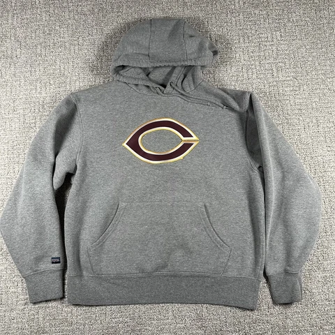 U Chicago Maroons Hoodie Medium Grey Logo Sweatshirt Sweater Pocket Mens Cover