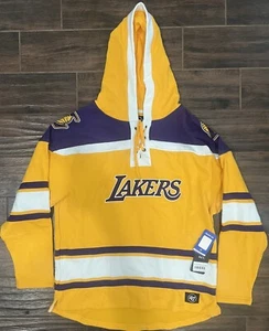 LOS ANGELES LAKERS LACER Hoodie Sweater Men's 47 BRAND Purple Yellow SIZE XXL - Picture 1 of 12