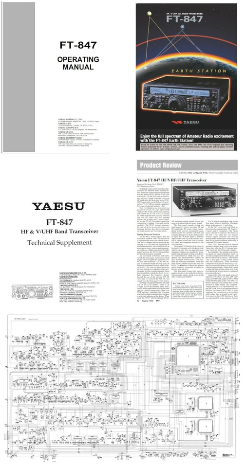 YAESU FT-847 РАБОЧИЙ + 11 x 17 «схемы + цвет брошюра + обзор - Изображение 1 из 1