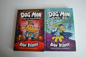 Dog Man Fetch-22 & Dog Man A Tale of Two Kittens Pilkey, Brand New - Picture 1 of 7