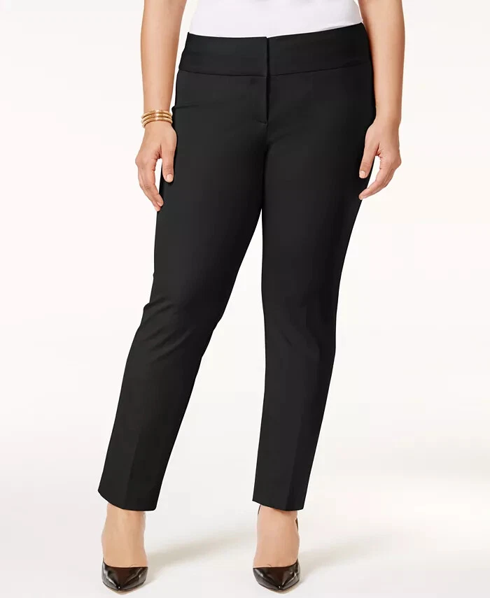 Pantalones Alfani Plus & Petite Talla Grande Ajustados Control Abdomen, 16W-Negro Profundo Foto 1 de 1