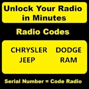 CHRYSLER✅ JEEP✅ RAM✅ DODGE✅RADIO UNLOCK CODE T0MYD✅TM9✅ T00BE✅ T**AA✅ TVPQN✅A2C✅ - Picture 1 of 7