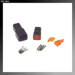Deutsch DTM 4-Pin Genuine Black Connector Kit, 20-22AWG Solid Contacts, USA - Picture 1 of 1