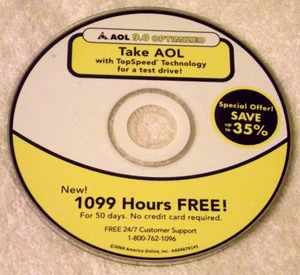 2004 AOL 9.0 w/TopSpeed Technology 1099 Hours Free Installation/Offer Disc - Picture 1 of 2