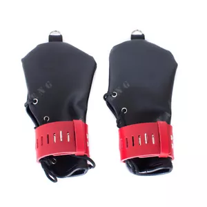 Guantes guantes de puño acolchados de bondage con bloqueo de cuero PU suave - Imagen 1 de 12