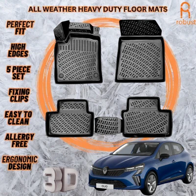 Tapetes forros moldados em 3D para Renault Clio 5 2023-2025 resistente para todas as estações - Imagem 1 de 4
