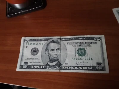 2003A $5 Federal Reserve Note Boston - Image 1 of 2