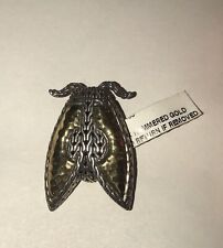 John Hardy Palu 22k Gold & Sterling Moth Brooch-New with Tag