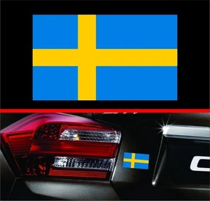 4" Swedish Flag Vinyl Decal Bumper Sticker Sweden Self Adhesive for Volvo & Saab - Picture 1 of 3