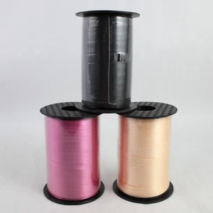 Lot of 3 New Sealed Pink and Black Rolls of Curling Ribbon - Picture 1 of 5