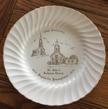 St Johns Luterano Igreja Ouro Placa Colecionável Aro 100th Anniv fogelsville Pa