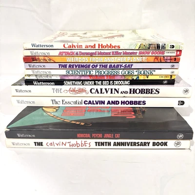 Calvin & Hobbes Collection By Bill Watterson  Comic Strips PB Books Lot Of 11 - Image 1 of 4
