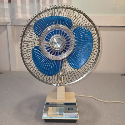 Vintage Galaxy Lasko 12” Oscillating Fan Blue Blade 3-Speed Type-12 Works - Image 1 of 4