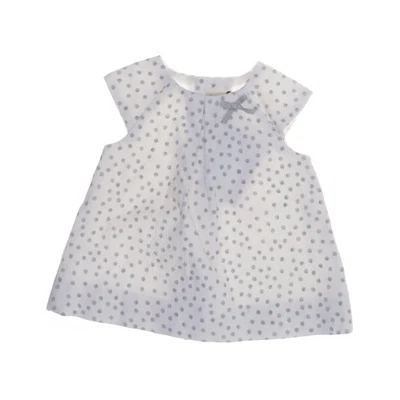 Zara Mini, Kleid, Größe: 62, Weiß/Grau, Gepunktet, Mädchen #5Fb - Bild 1 von 4