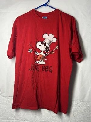 Vintage Peanuts Snoopy JOE BBQ Red T-shirt Adult Large - Image 1 of 3