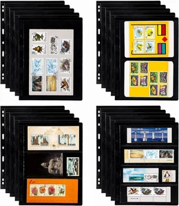 20 Blatt 40 Seiten Briefmarkenalbumseiten, 9-Loch Briefmarkensammlung Einlagen doppelseitig - Bild 1 von 12