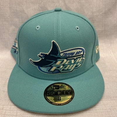 New Era Mens Green Tampa Bay Rays Inaugural Season 1998 MLB Fitted Hat Size 8 - Image 1 of 4