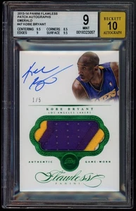 2013-14 Panini Flawless Patch Auto Emerald #PA-KB Kobe Bryant /5 BGS 9/10 - Picture 1 of 2