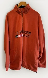 US Polo Assn 1/2 zip Mens sweater Red Fleece size XL 100% Polyester Since 1890 - Picture 1 of 8