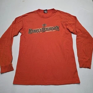 Vintage Harley-Davidson Made In USA T Shirt Mens L Large Donahue Minnesota Orang - Picture 1 of 12