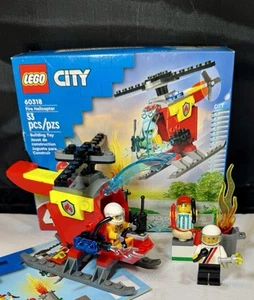 LEGO CITY Helicóptero de Bomberos 60318 Juego 100% Completo Retirado + Minifigura Extra De Colección - Imagen 1 de 5