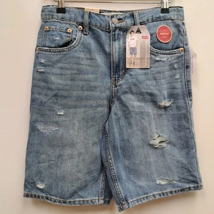 Levi's Blue Denim Shorts 65% Cotton 14" Waist [RRP £42] Size 16 Yrs - Picture 1 of 6