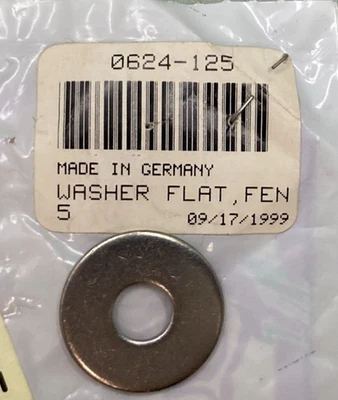 QTY 5 NEW GENUINE TIGERSHARK 0624-125 WASHER FLAT FENDER 8MM - Image 1 of 2