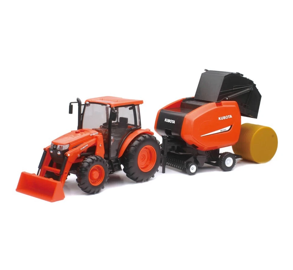 New-Ray Toys 1:18 Scale Kubota M5-111 W/ Hay Baler 33033 - Image 1 of 1