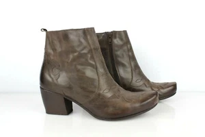 San Marina Ankle Boots Leather Taupe Size 38 Very Good Condition - Picture 1 of 10