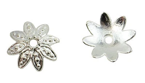 Pack of 20 Bead Caps 14mm Bright Silver (59004-236) - Picture 1 of 1