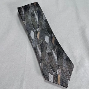 Jon Randall VTG Silk Tie Geometric  Heathered Neutrals Hand Made X-Long 3.25x62 - Picture 1 of 7