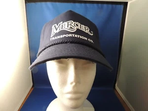 Gorra de tela de camionero sombrero logotipo de Mercer azul nueva talla única con paleta de bloc de notas - Imagen 1 de 8