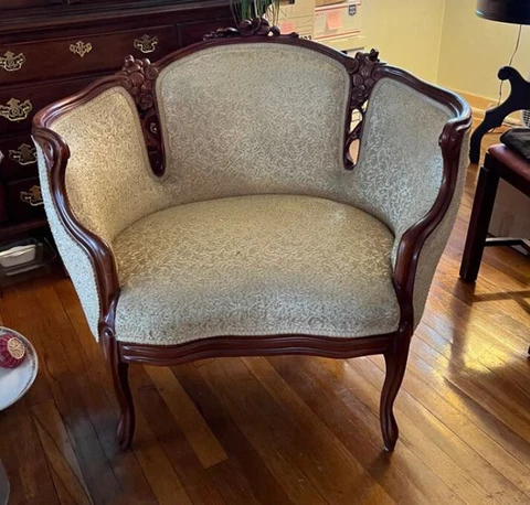 1930 Antique Curved Parlor Chair Cover
