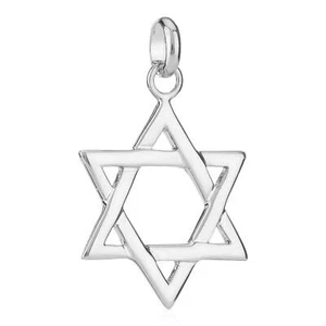 925 Sterlingsilber Silber Anhänger DAVIDSTERN Hexagramm Charm Kette 20x20mm 5066 - Picture 1 of 1