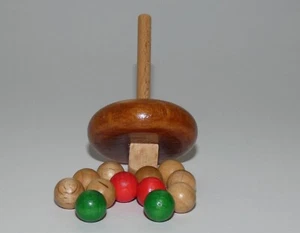 Ersatz Set für Tiroler Roulette, Holzkreisel mit 12 Kugeln, Bauern Roulette - Bild 1 von 5