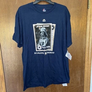 Milwaukee Brewers Star Wars Earth Vader Tshirt New Large - Picture 1 of 5