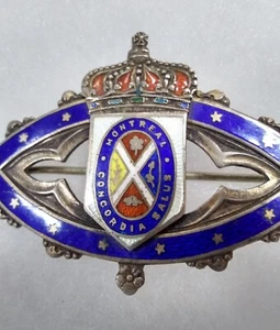 Sterling 1902 Enamel Pin Condordia Salus Antique Richard Hemsley Montreal Canada - Picture 1 of 15