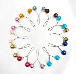 Pins U-shaped Brooch Pins Hijab Scarf Pearl Safety Pin Sweater Shawl Clips 12PCS - Picture 1 of 13
