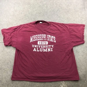 Vintage Mississippi State Bulldogs Shirt Men 2XL Maroon Spell Out Alumni College - Picture 1 of 9