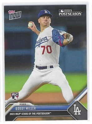 2023 Topps Now MLB Postseason BOBBY MILLER  #PS-21 Los Angeles Dodgers RC - Image 1 of 2