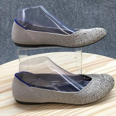 Zapatos Rothys para mujer 9 The Flats informales cómodos sin cordones ballet planos tela gris Foto 1 de 4