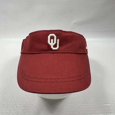 University of Oklahoma Visor Strapback Cap Hat OU Sooners Nike Red - Image 1 of 4