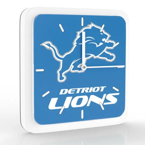 New 3 in 1 NFL Detroit Lions Home Office Decor Wall Desk Magnet Clock 6" Cover