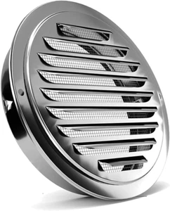Stainless Steel Air Vents, Louvered Grille Cover Vent Hood Flat Ducting Ventilat - Picture 1 of 12
